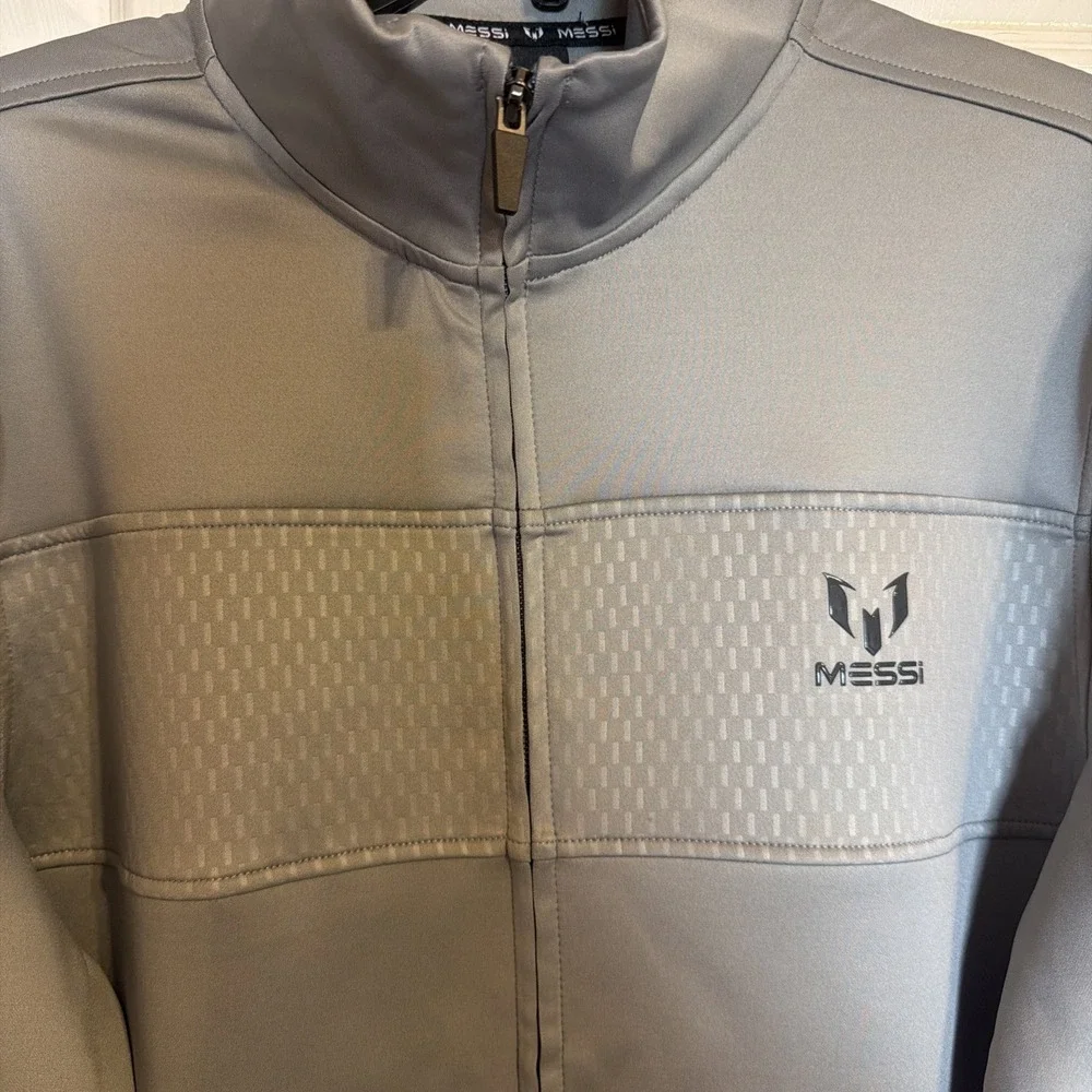 Messi Mens Soccer Running Track Jacket.‎ Size Medium Gray. New With Tags